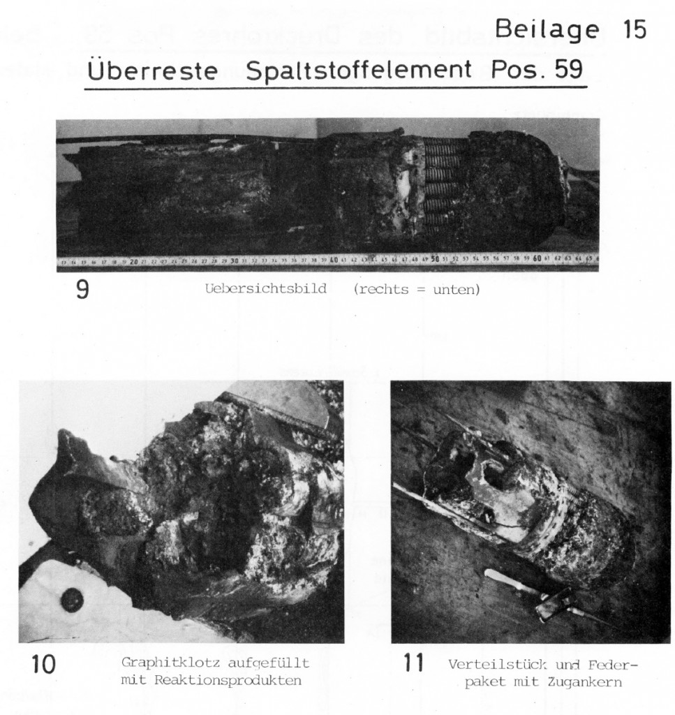 Beilage 15 Überreste Spaltstoffelemente Pos. 59, Schlussbericht über den Zwischenfall im Versuchs- Atomkraftwerk Lucens Am 21. Januar 1969 Juni
