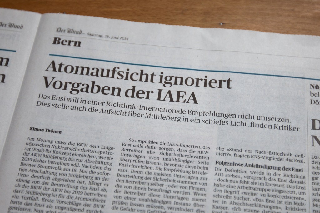 Der Bund: Atomaufsicht ignoriert Vorgaben der IAEA